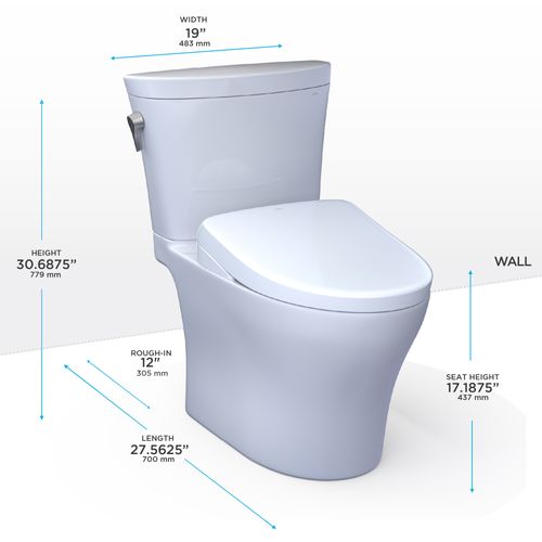 Main product image of WASHLET+ Aquia IV Arc Two-Piece Elongated Dual Flush 1.28 and 0.9 GPF Toilet with S7 Contemporary Bidet Seat, Cotton White - MW4484726CEMFGN#01