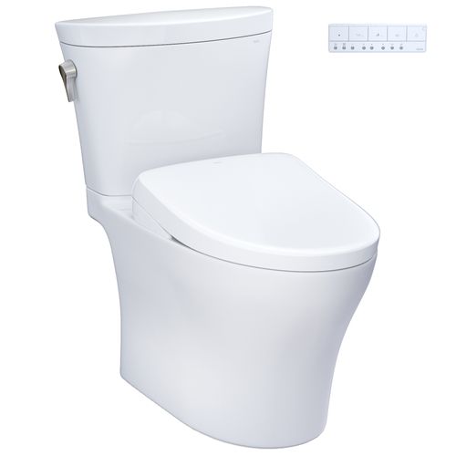 Main product image of WASHLET+ Aquia IV Arc Two-Piece Elongated Dual Flush 1.28 and 0.9 GPF Toilet with S7 Contemporary Bidet Seat, Cotton White - MW4484726CEMFGN#01