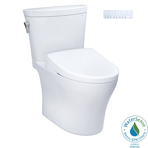 Main product image of WASHLET+ Aquia IV Arc Two-Piece Elongated Dual Flush 1.28 and 0.9 GPF Toilet with S7 Contemporary Bidet Seat, Cotton White - MW4484726CEMFGN#01