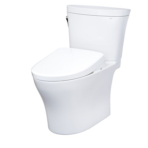 Main product image of WASHLET+ Aquia IV Arc Two-Piece Elongated Dual Flush 1.28 and 0.9 GPF Toilet with Auto Flush S7 Contemporary Bidet Seat, Cotton White - MW4484726CEMFGNA#01