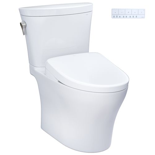 Main product image of WASHLET+ Aquia IV Arc Two-Piece Elongated Dual Flush 1.28 and 0.9 GPF Toilet with Auto Flush S7 Contemporary Bidet Seat, Cotton White - MW4484726CEMFGNA#01