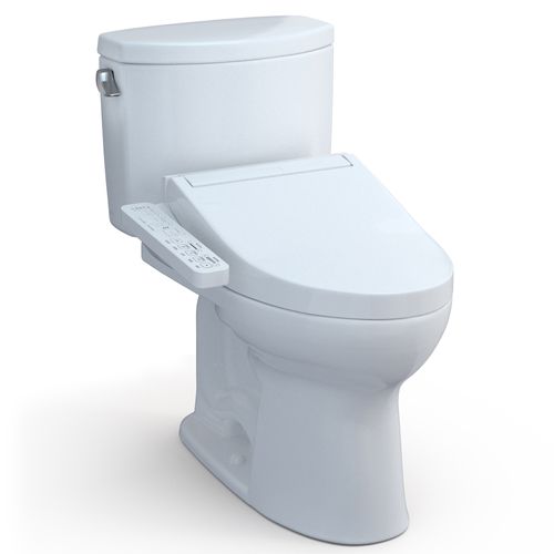 Main product image of WASHLET+ Drake II Two-Piece Elongated 1.28 GPF Toilet and WASHLET+ C2 Bidet Seat, Cotton White - MW4543074CEFG#01