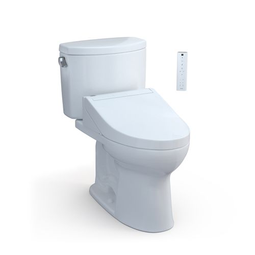 Main product image of WASHLET+ Drake II Two-Piece Elongated 1.28 GPF Toilet and WASHLET+ C5 Bidet Seat, Cotton White - MW4543084CEFG#01