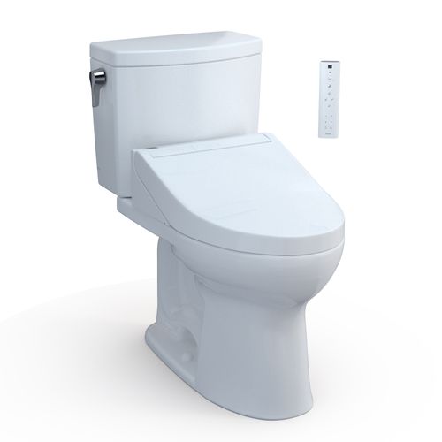 Main product image of WASHLET+ Drake II 1G Two-Piece Elongated 1.0 GPF Toilet and WASHLET+ C5 Bidet Seat, Cotton White - MW4543084CUFG#01