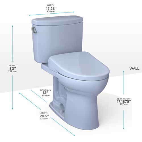 Main product image of WASHLET+ Drake II Two-Piece Elongated 1.28 GPF Toilet and WASHLET+ S7 Contemporary Bidet Seat, Cotton White - MW4544726CEFG#01