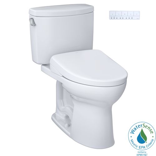 Main product image of WASHLET+ Drake II Two-Piece Elongated 1.28 GPF Toilet and WASHLET+ S7A Contemporary Bidet Seat, Cotton White - MW4544736CEFG#01