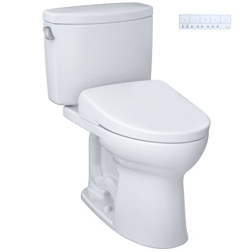 Main product image of WASHLET+ Drake II Two-Piece Elongated 1.28 GPF Toilet with Auto Flush WASHLET+ S7A Contemporary Bidet Seat, Cotton White - MW4544736CEFGA#01