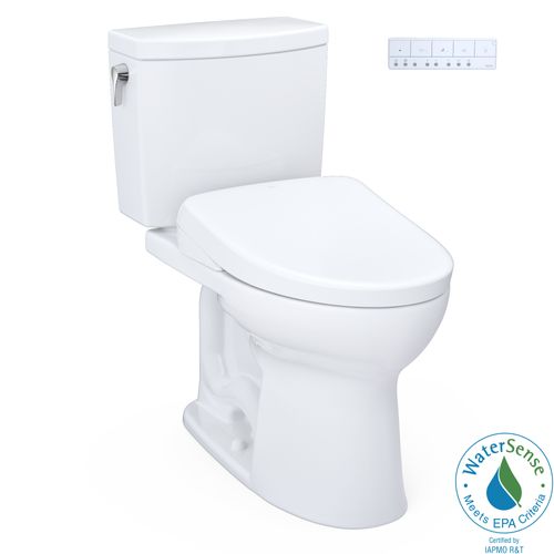 Main product image of WASHLET+ Drake II 1G Two-Piece Elongated 1.0 GPF Toilet and WASHLET+ S7A Contemporary Bidet Seat, Cotton White - MW4544736CUFG#01