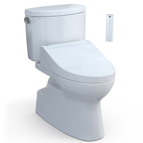 Main product image of WASHLET+ Vespin II Two-Piece Elongated 1.28 GPF Toilet and WASHLET+ C5 Bidet Seat, Cotton White - MW4743084CEFG#01