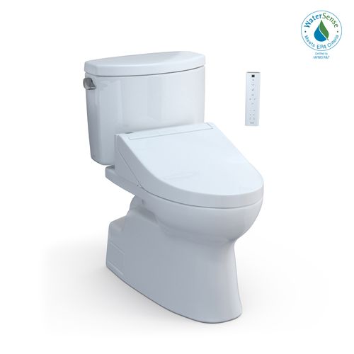 Main product image of WASHLET+ Vespin II Two-Piece Elongated 1.28 GPF Toilet and WASHLET+ C5 Bidet Seat, Cotton White - MW4743084CEFG#01