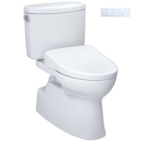 Main product image of WASHLET+ Vespin II Two-Piece Elongated 1.28 GPF Toilet and WASHLET+ S7 Contemporary Bidet Seat, Cotton White - MW4744726CEFG#01