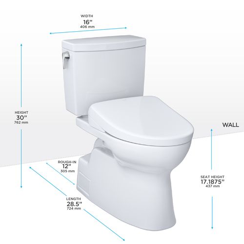 Main product image of WASHLET+ Vespin II 1G Two-Piece Elongated 1.0 GPF Toilet with Auto Flush WASHLET+ S7 Contemporary Bidet Seat, Cotton White - MW4744726CUFGA#01