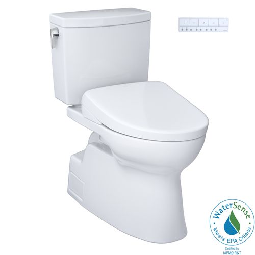 Main product image of WASHLET+ Vespin II 1G Two-Piece Elongated 1.0 GPF Toilet with Auto Flush WASHLET+ S7 Contemporary Bidet Seat, Cotton White - MW4744726CUFGA#01