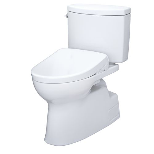 Main product image of WASHLET+ Vespin II Two-Piece Elongated 1.28 GPF Toilet and WASHLET+ S7A Contemporary Bidet Seat, Cotton White - MW4744736CEFG#01