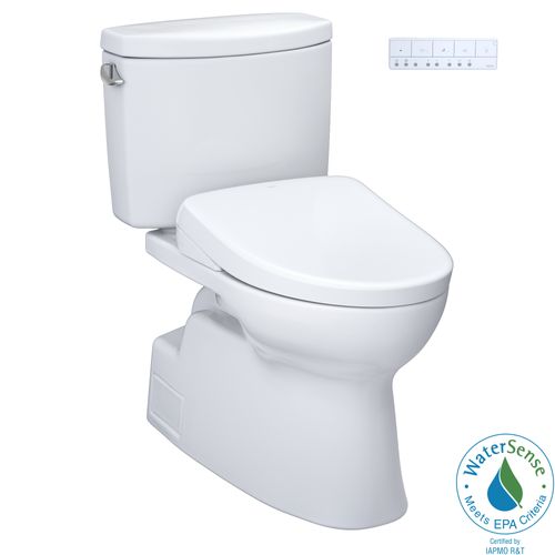 Main product image of WASHLET+ Vespin II Two-Piece Elongated 1.28 GPF Toilet and WASHLET+ S7A Contemporary Bidet Seat, Cotton White - MW4744736CEFG#01