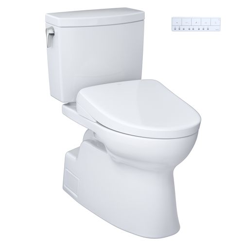 Main product image of WASHLET+ Vespin II 1G Two-Piece Elongated 1.0 GPF Toilet with Auto Flush WASHLET+ S7A Contemporary Bidet Seat, Cotton White - MW4744736CUFGA#01