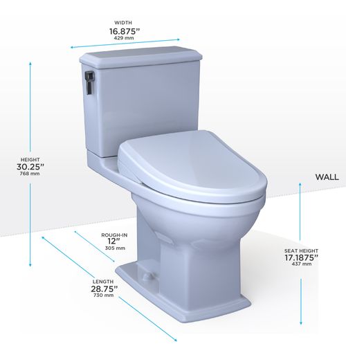 Main product image of WASHLET+ Connelly Two-Piece Elongated Dual Flush 1.28 and 0.9 GPF Toilet and Classic WASHLET S7A Classic Bidet Seat, Cotton White - MW4944734CEMFG#01