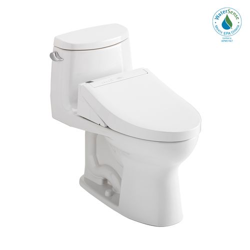 Main product image of WASHLET+ UltraMax II One-Piece Elongated 1.28 GPF Toilet and WASHLET+ C5 Bidet Seat, Cotton White - MW6043084CEFG#01