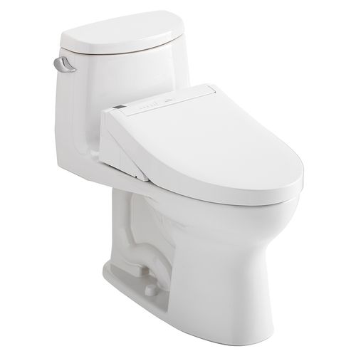 Main product image of WASHLET+ UltraMax II One-Piece Elongated 1.28 GPF Toilet and WASHLET+ C5 Bidet Seat, Cotton White - MW6043084CEFG#01