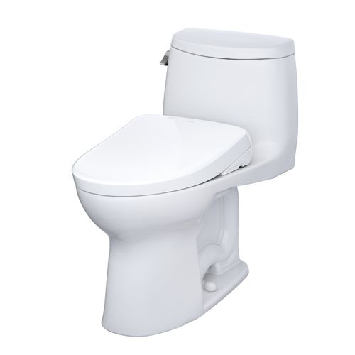 Main product image of WASHLET+ UltraMax II One-Piece Elongated 1.28 GPF Toilet and WASHLET+ S7 Contemporary Bidet Seat, Cotton White - MW6044726CEFG#01