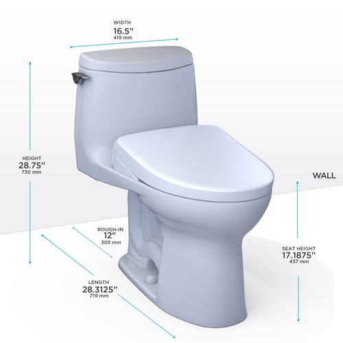 Main product image of WASHLET+ UltraMax II 1G One-Piece Elongated 1.0 GPF Toilet with Auto Flush WASHLET+ S7A Contemporary Bidet Seat, Cotton White - MW6044736CUFGA#01