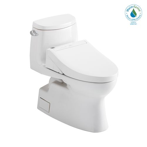 Main product image of WASHLET+ Carlyle II 1G One-Piece Elongated 1.0 GPF Toilet and WASHLET+ C5 Bidet Seat, Cotton White - MW6143084CUFG#01
