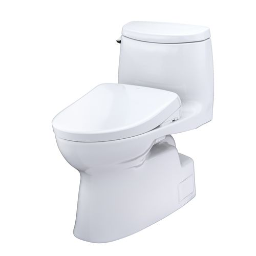 Main product image of WASHLET+ Carlyle II One-Piece Elongated 1.28 GPF Toilet and WASHLET+ S7 Contemporary Bidet Seat, Cotton White - MW6144726CEFG#01
