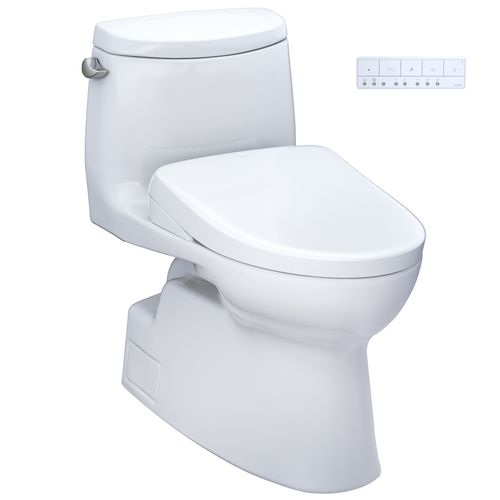 Main product image of WASHLET+ Carlyle II One-Piece Elongated 1.28 GPF Toilet and WASHLET+ S7 Contemporary Bidet Seat, Cotton White - MW6144726CEFG#01