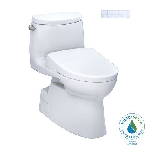 Main product image of WASHLET+ Carlyle II One-Piece Elongated 1.28 GPF Toilet and WASHLET+ S7A Contemporary Bidet Seat, Cotton White - MW6144736CEFG#01