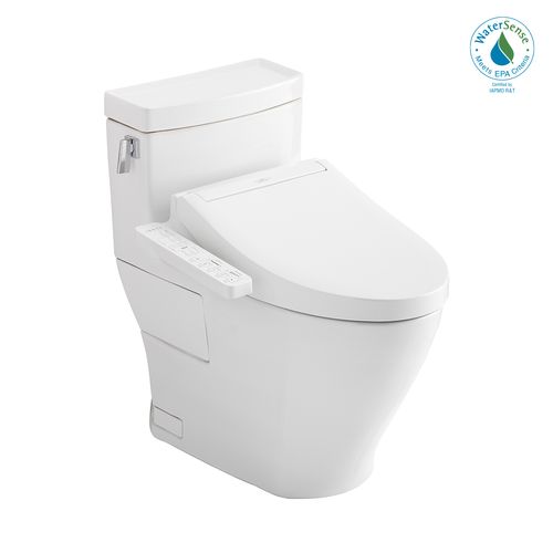 Main product image of TOTOWASHLET+ Legato One-Piece Elongated 1.28 GPF Toilet and WASHLET C2 Bidet Seat, Cotton White - MW6243074CEFG#01