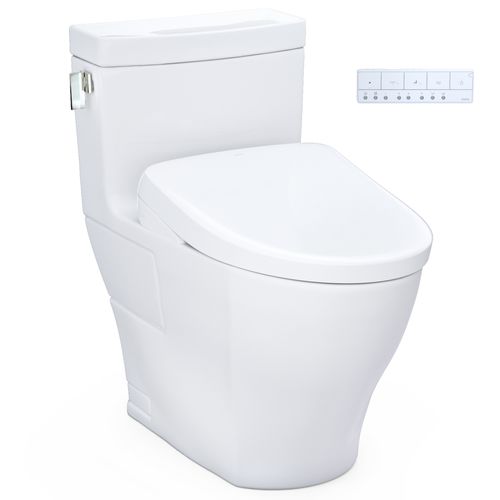 Main product image of WASHLET+ Legato One-Piece Elongated 1.28 GPF Toilet with Auto Flush S7 Contemporary Bidet Seat, Cotton White - MW6244726CEFGA#01