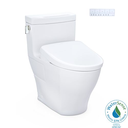 Main product image of WASHLET+ Legato One-Piece Elongated 1.28 GPF Toilet and Contemporary WASHLET S7A Contemporary Bidet Seat, Cotton White - MW6244736CEFG#01