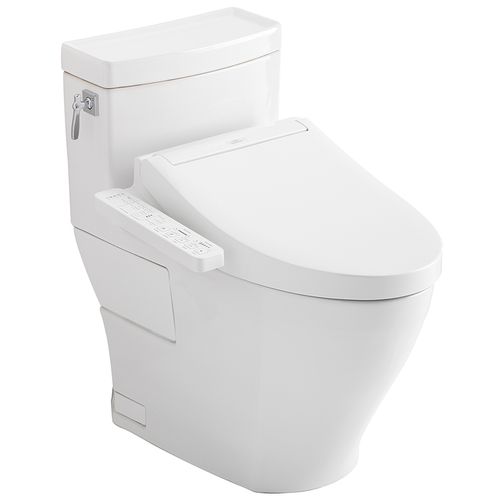 Main product image of TOTOWASHLET+ Aimes One-Piece Elongated 1.28 GPF Toilet and WASHLET C2 Bidet Seat, Cotton White - MW6263074CEFG#01