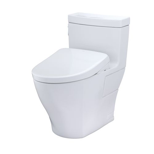 Main product image of WASHLET+ Aimes One-Piece Elongated 1.28 GPF Toilet with Auto Flush S7 Contemporary Bidet Seat, Cotton White - MW6264726CEFGA#01