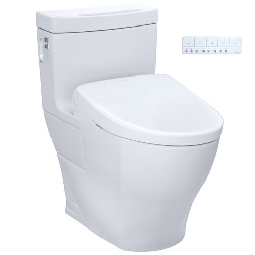 Main product image of WASHLET+ Aimes One-Piece Elongated 1.28 GPF Toilet with Auto Flush S7 Contemporary Bidet Seat, Cotton White - MW6264726CEFGA#01