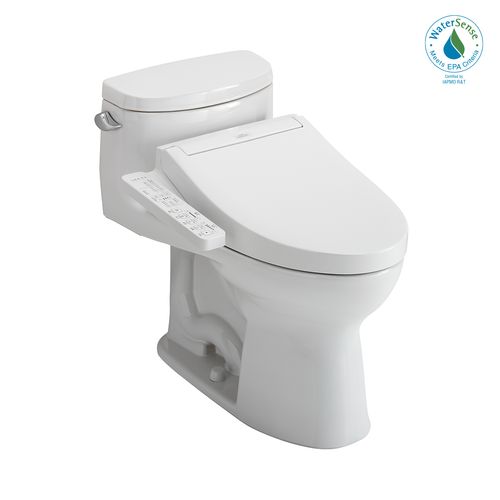 Main product image of WASHLET+ Supreme II One-Piece Elongated 1.28 GPF Toilet and WASHLET+ C2 Bidet Seat, Cotton White - MW6343074CEFG#01