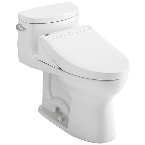 Main product image of WASHLET+ Supreme II One-Piece Elongated 1.28 GPF Toilet and WASHLET+ C5 Bidet Seat, Cotton White - MW6343084CEFG#01
