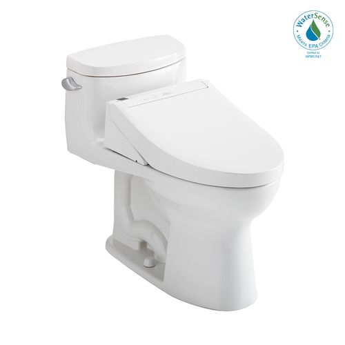 Main product image of WASHLET+ Supreme II One-Piece Elongated 1.28 GPF Toilet and WASHLET+ C5 Bidet Seat, Cotton White - MW6343084CEFG#01