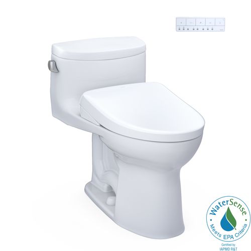 Main product image of WASHLET+ Supreme II One-Piece Elongated 1.28 GPF Toilet and WASHLET+ S7 Contemporary Bidet Seat, Cotton White - MW6344726CEFG#01