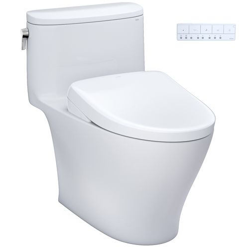 Main product image of WASHLET+ Nexus One-Piece Elongated 1.28 GPF Toilet with S7 Contemporary Bidet Seat, Cotton White - MW6424726CEFG#01