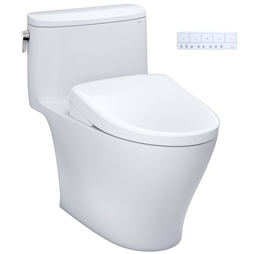 Main product image of WASHLET+ Nexus One-Piece Elongated 1.28 GPF Toilet with S7A Contemporary Bidet Seat, Cotton White - MW6424736CEFG#01