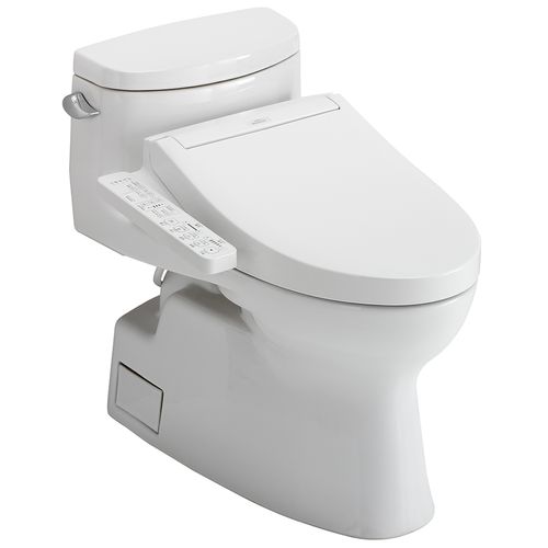 Main product image of WASHLET+ Carolina II One-Piece Elongated 1.28 GPF Toilet and WASHLET+ C2 Bidet Seat, Cotton White - MW6443074CEFG#01