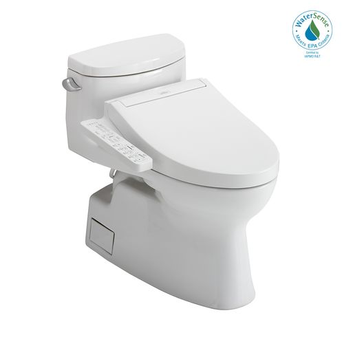 Main product image of WASHLET+ Carolina II One-Piece Elongated 1.28 GPF Toilet and WASHLET+ C2 Bidet Seat, Cotton White - MW6443074CEFG#01