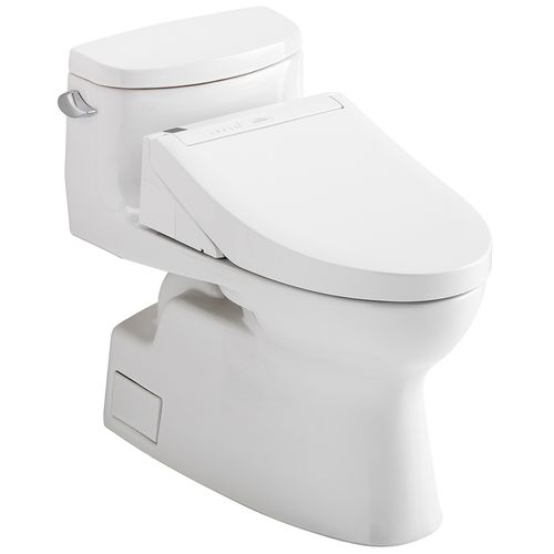 Main product image of WASHLET+ Carolina II One-Piece Elongated 1.28 GPF Toilet and WASHLET+ C5 Bidet Seat, Cotton White - MW6443084CEFG#01