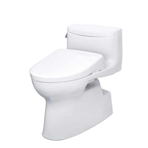 Main product image of WASHLET+ Carolina II One-Piece Elongated 1.28 GPF Toilet and WASHLET+ S7 Contemporary Bidet Seat, Cotton White - MW6444726CEFG#01