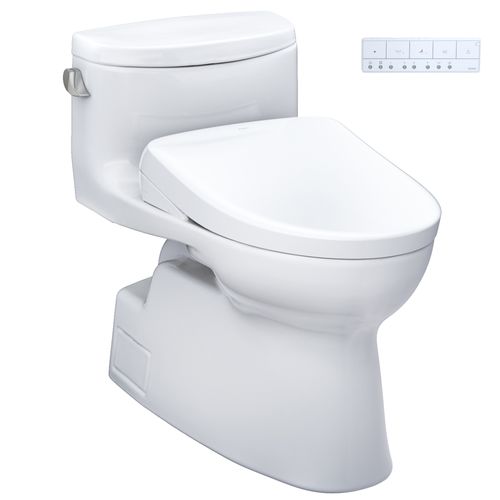 Main product image of WASHLET+ Carolina II One-Piece Elongated 1.28 GPF Toilet and WASHLET+ S7 Contemporary Bidet Seat, Cotton White - MW6444726CEFG#01