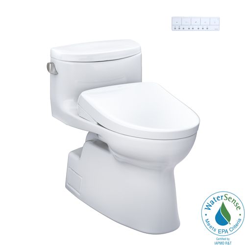 Main product image of WASHLET+ Carolina II One-Piece Elongated 1.28 GPF Toilet and WASHLET+ S7 Contemporary Bidet Seat, Cotton White - MW6444726CEFG#01
