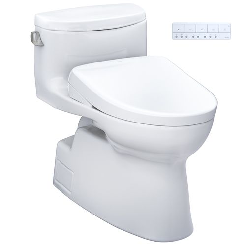 Main product image of WASHLET+ Carolina II One-Piece Elongated 1.28 GPF Toilet and WASHLET+ S7 Contemporary Bidet Seat, Cotton White - MW6444736CEFG#01