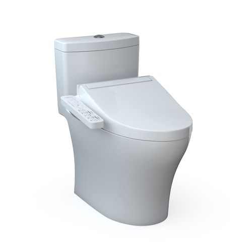 Main product image of WASHLET+ Aquia IV One-Piece Elongated Dual Flush 1.28 and 0.9 GPF Toilet and WASHLET C2 Bidet Seat, Cotton White - MW6463074CEMFGN#01