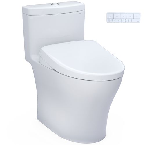 Main product image of WASHLET+ Aquia IV One-Piece Elongated Dual Flush 1.28 and 0.9 GPF Toilet with S7 Contemporary Electric Bidet Seat, Cotton White - MW6464726CEMFGN#01